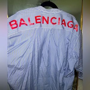 Authentic Striped balenciaga button shirt
